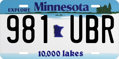 MN license plate 981UBR