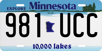 MN license plate 981UCC