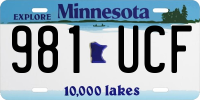 MN license plate 981UCF
