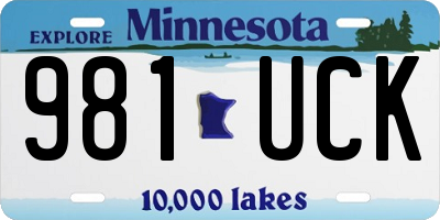 MN license plate 981UCK
