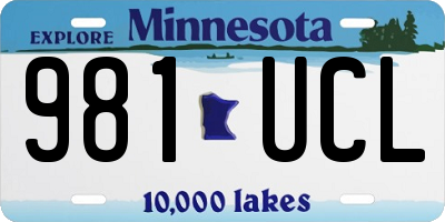 MN license plate 981UCL