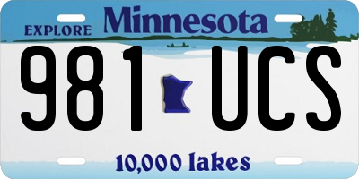 MN license plate 981UCS
