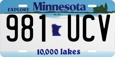 MN license plate 981UCV