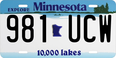 MN license plate 981UCW