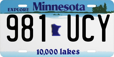 MN license plate 981UCY