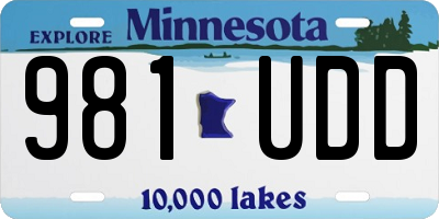 MN license plate 981UDD