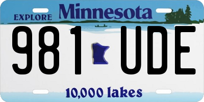 MN license plate 981UDE