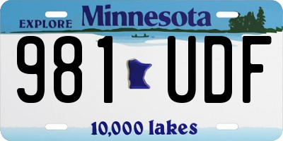 MN license plate 981UDF