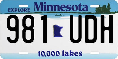 MN license plate 981UDH