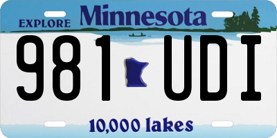 MN license plate 981UDI