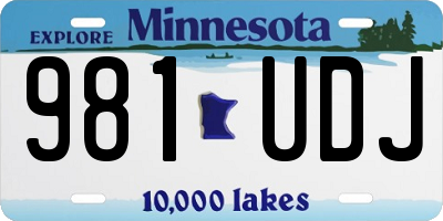 MN license plate 981UDJ