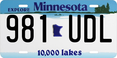 MN license plate 981UDL