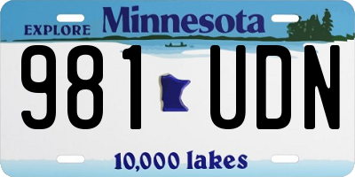 MN license plate 981UDN