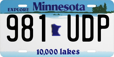 MN license plate 981UDP