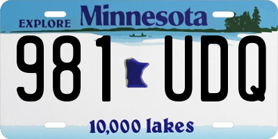 MN license plate 981UDQ