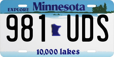 MN license plate 981UDS