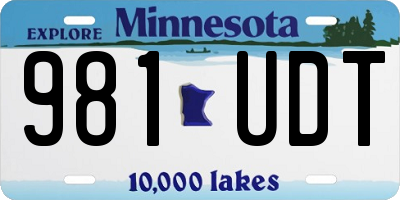 MN license plate 981UDT