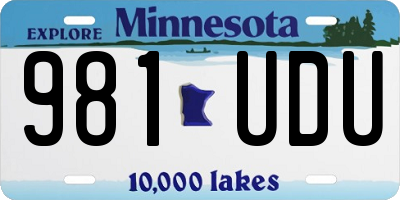 MN license plate 981UDU