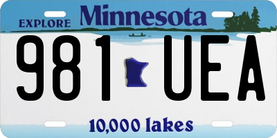 MN license plate 981UEA