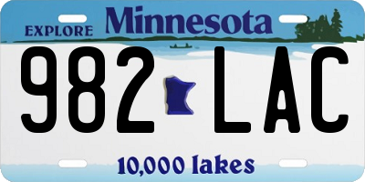 MN license plate 982LAC