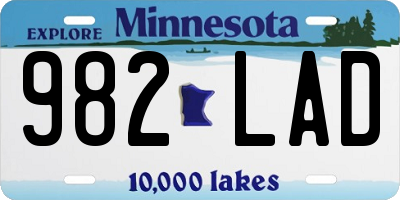 MN license plate 982LAD