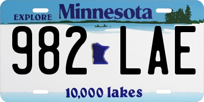 MN license plate 982LAE