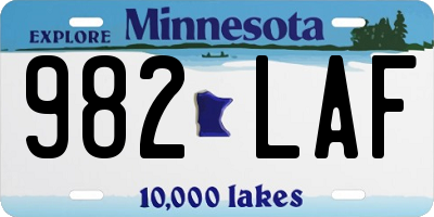 MN license plate 982LAF