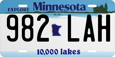 MN license plate 982LAH