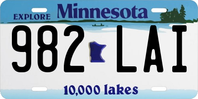 MN license plate 982LAI