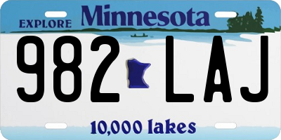 MN license plate 982LAJ