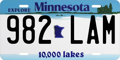 MN license plate 982LAM
