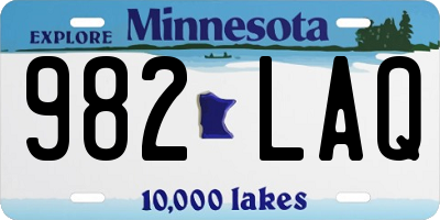 MN license plate 982LAQ