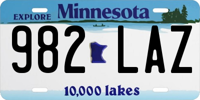 MN license plate 982LAZ