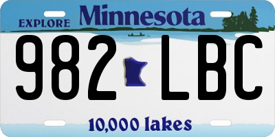 MN license plate 982LBC