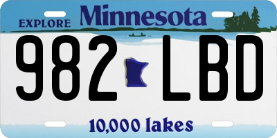 MN license plate 982LBD
