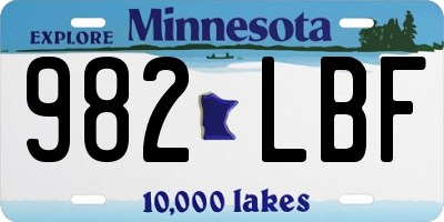 MN license plate 982LBF
