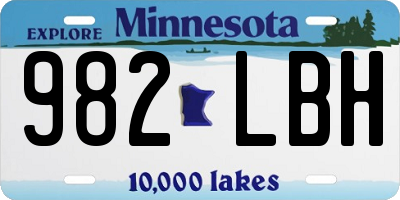 MN license plate 982LBH