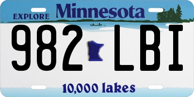 MN license plate 982LBI