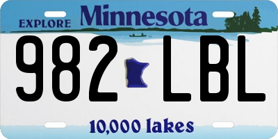 MN license plate 982LBL
