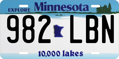 MN license plate 982LBN