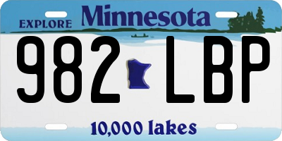 MN license plate 982LBP
