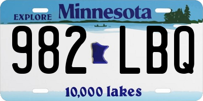 MN license plate 982LBQ