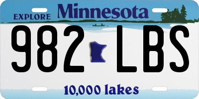 MN license plate 982LBS