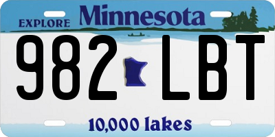 MN license plate 982LBT