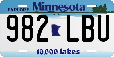 MN license plate 982LBU