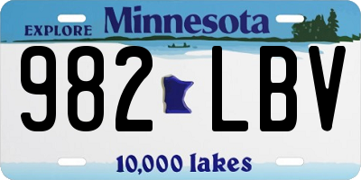 MN license plate 982LBV