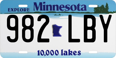 MN license plate 982LBY