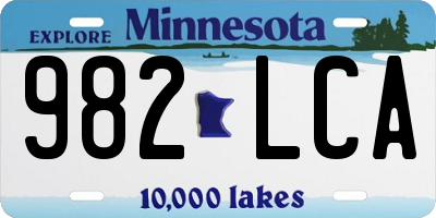 MN license plate 982LCA