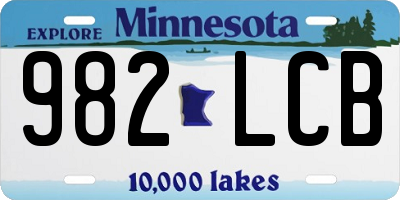MN license plate 982LCB