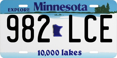 MN license plate 982LCE